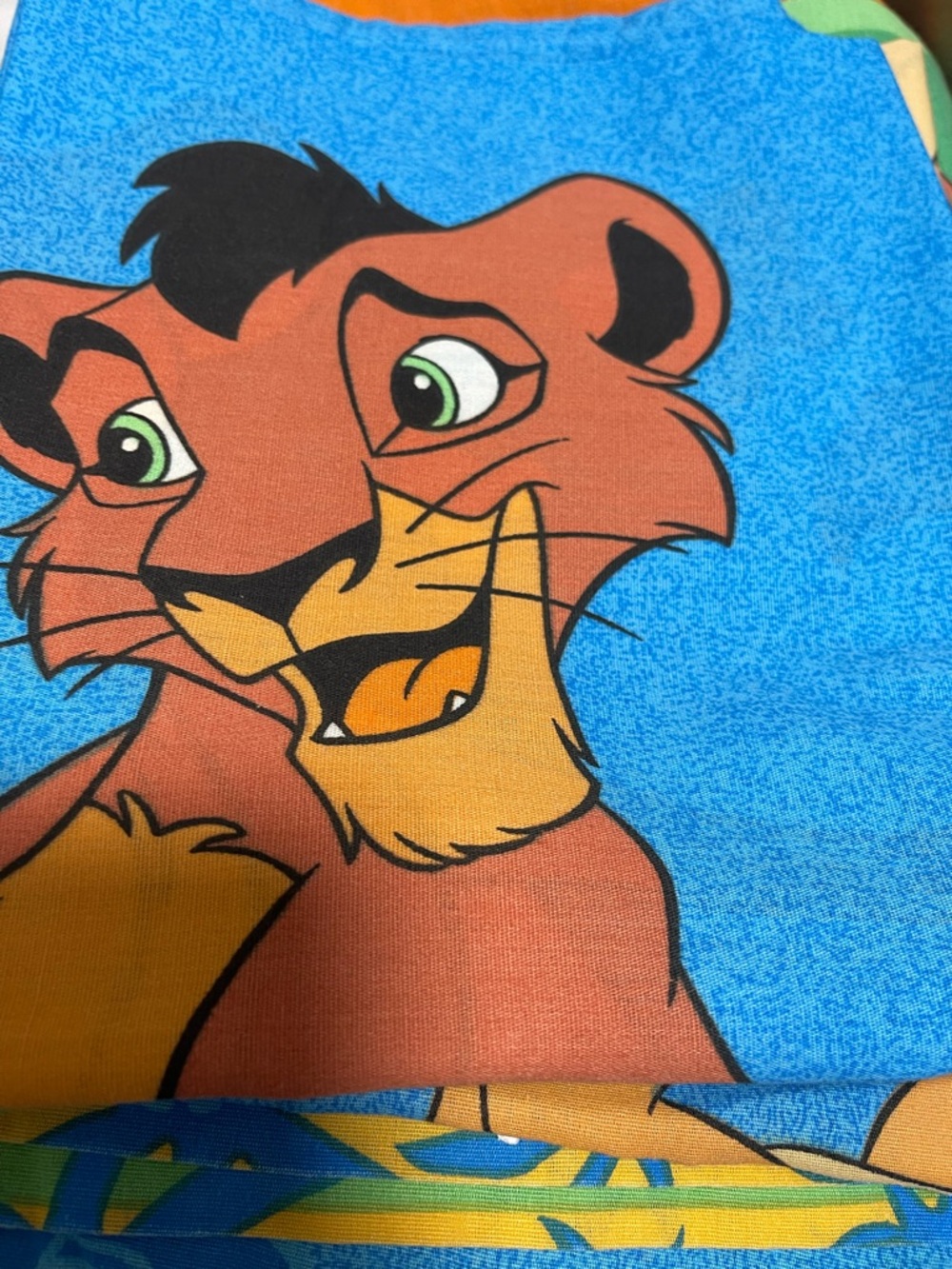 The vintage Lion King Kids Bedding Set - Bright Blue & Orange - Picture 2 of 4